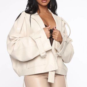 NWT Fashion Nova Needed Me Oversized PU Moto Jacket - Size M